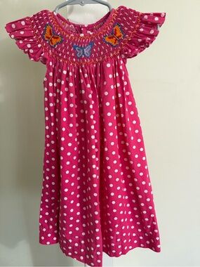 Mom & Me Smocked Butterfly Bishop Dress